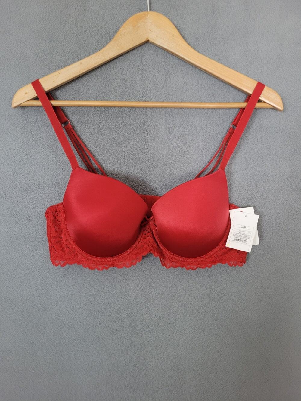 Auden Women's Red Padded Underwire Bra Lace 38B